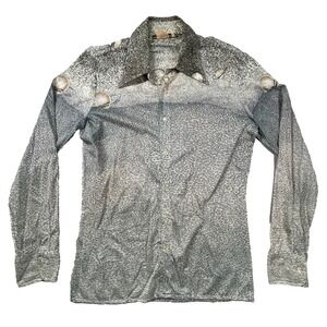 Vintage Geno Shirt Mens L (fits s) Gene Ostro Disco Abstract 1970s Psychadelic